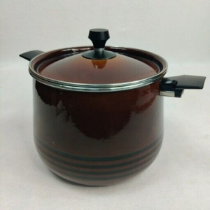 Vintage 1970s Enamel Brown West Bend  Scandia‎ Stock Pot